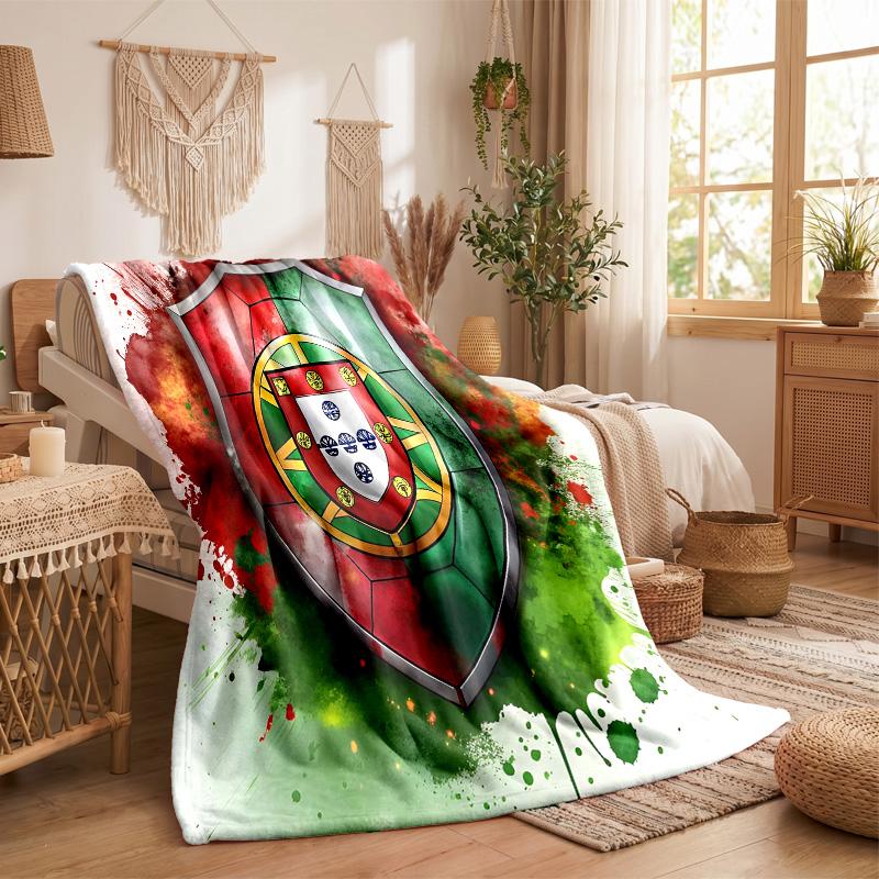 Portugal national football team Print Flannel Blanket Soft Warm Sofa Bed Throw Blanket For Home Office Bedroom