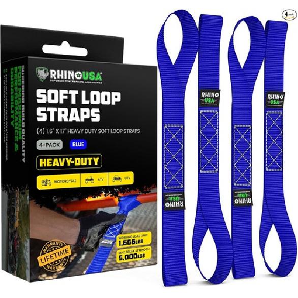 Soft Loop Motorcycle Tie Down Straps (Pack of 4) – 2,200 kg Maximum Break