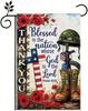 Patriotic Military Garden Ag 12x18 Inch, Christian Cross American Ag Garden Ag, Thank You Veteran Memorial Day Outdoor