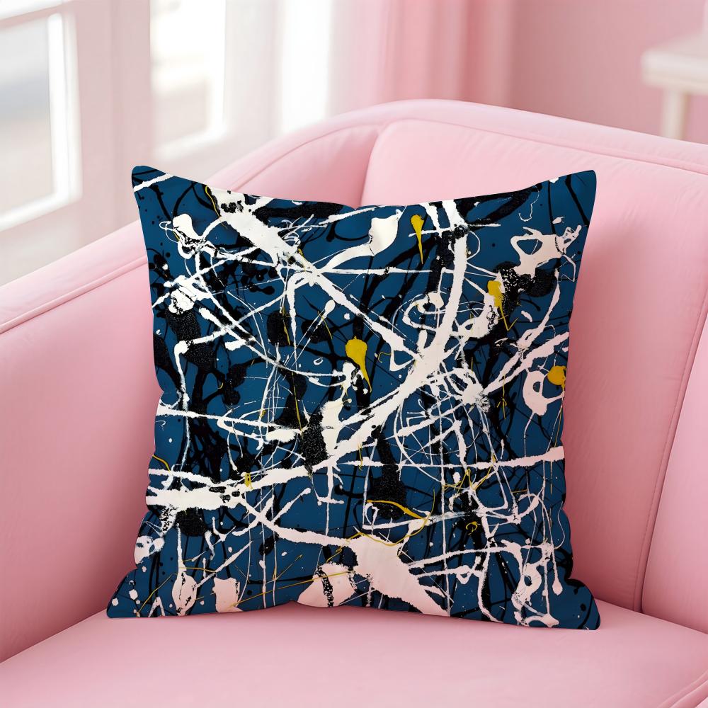 PPollock Cushion Cover Pillow Case Soft Friendly Fabric Concealed Zipper