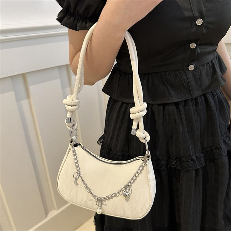 Sac d'aisselle de niche pour femmes Tendance Sac à bandoulière à chaîne Sac bandoulière Polyvalent Sac de trajet Sacs messagers Cadeau d'anniversaire pour fille