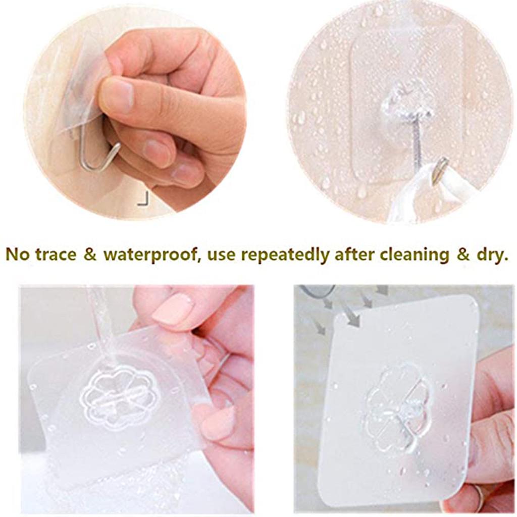 Polar Bear 11PCS Strong Transparent  Paste Hooks Hanger For Kitchen Bathroom