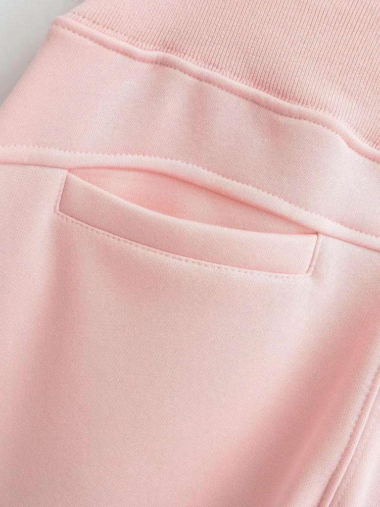 Women's Cotton Flannel Flare Sweatpants - Thickened, Floor-Length, Mid-Low Elastic Waist, Versatile for Autumn and Winter