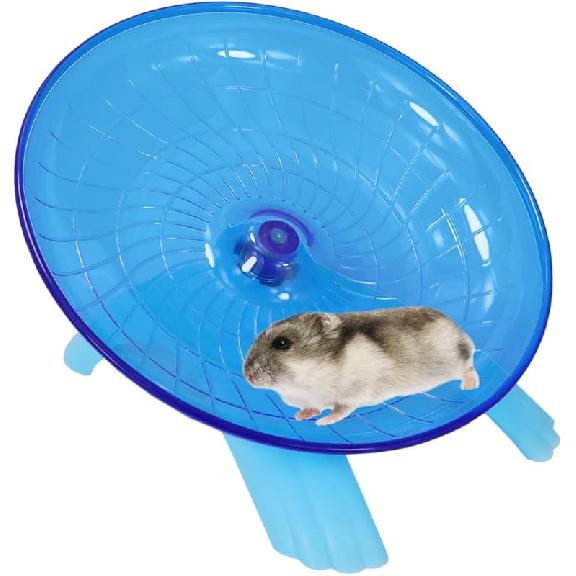 Hamster Flying Saucer Silent Running Exercise Wheel for Gerbil Rat Mouse Hedgehog Small Animals (Pink)
