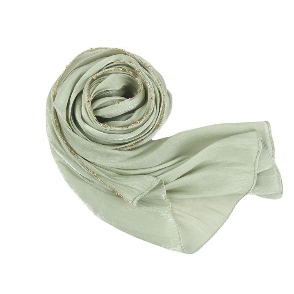 Long Ethnic Style Scarf Beads Chain Wraps Shawl Luxury Islamic Turban  Daily