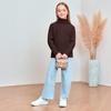Children's Fashionable Casual Fleece Turtleneck Long-sleeved Top