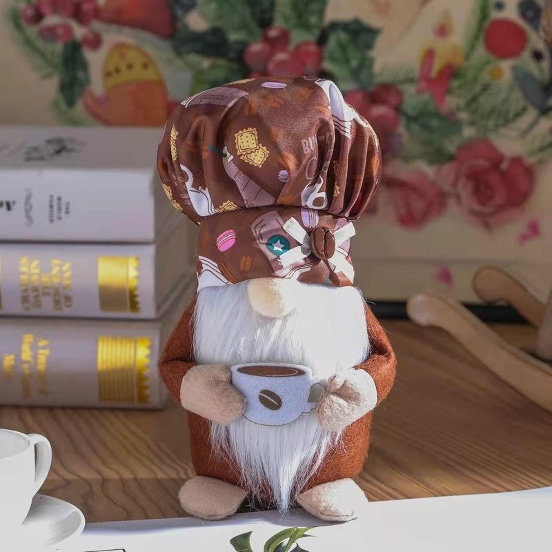 New Creative Cute Kitchen Chef Plush Doll Home Decor Rag Doll with Farmhouse Tiered Shelf Tray Decoration