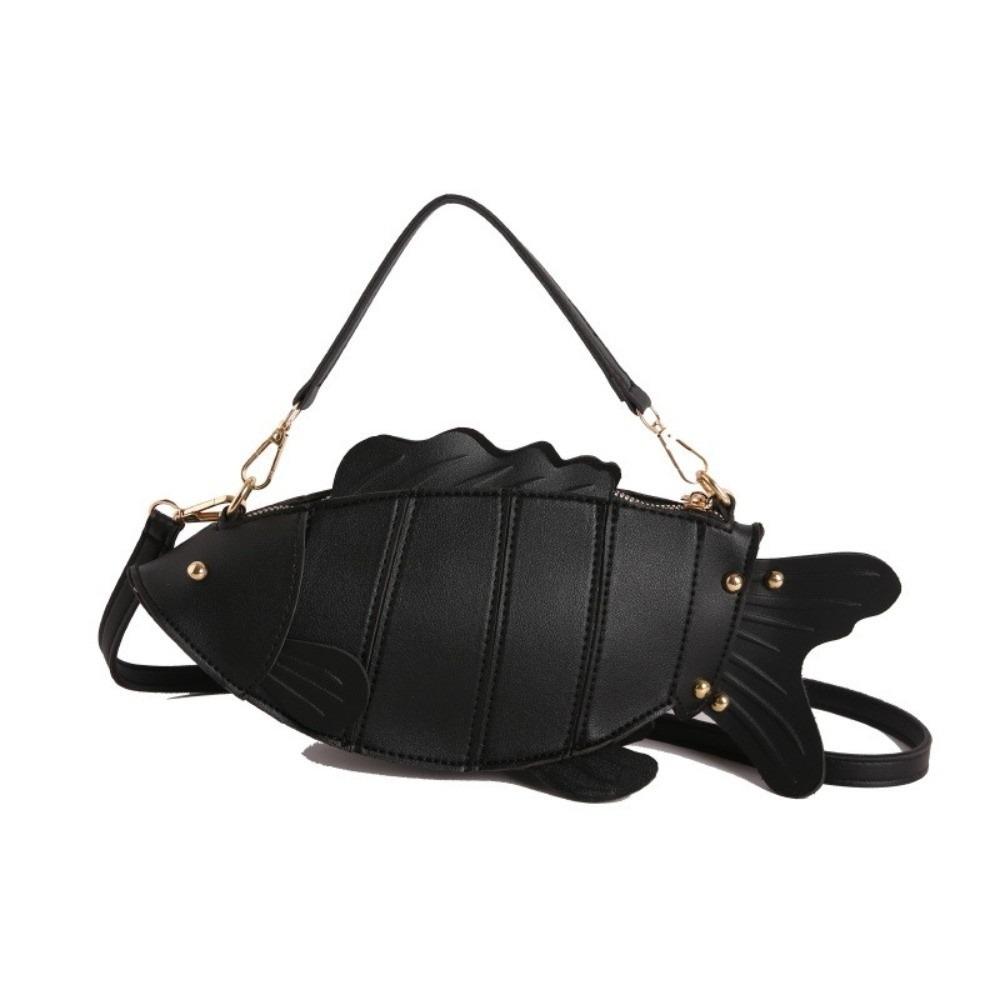 Creative Simulation Fish Shaped Crossbody Bag Faux Leather Slouchy Hobo Bag Daily Use
