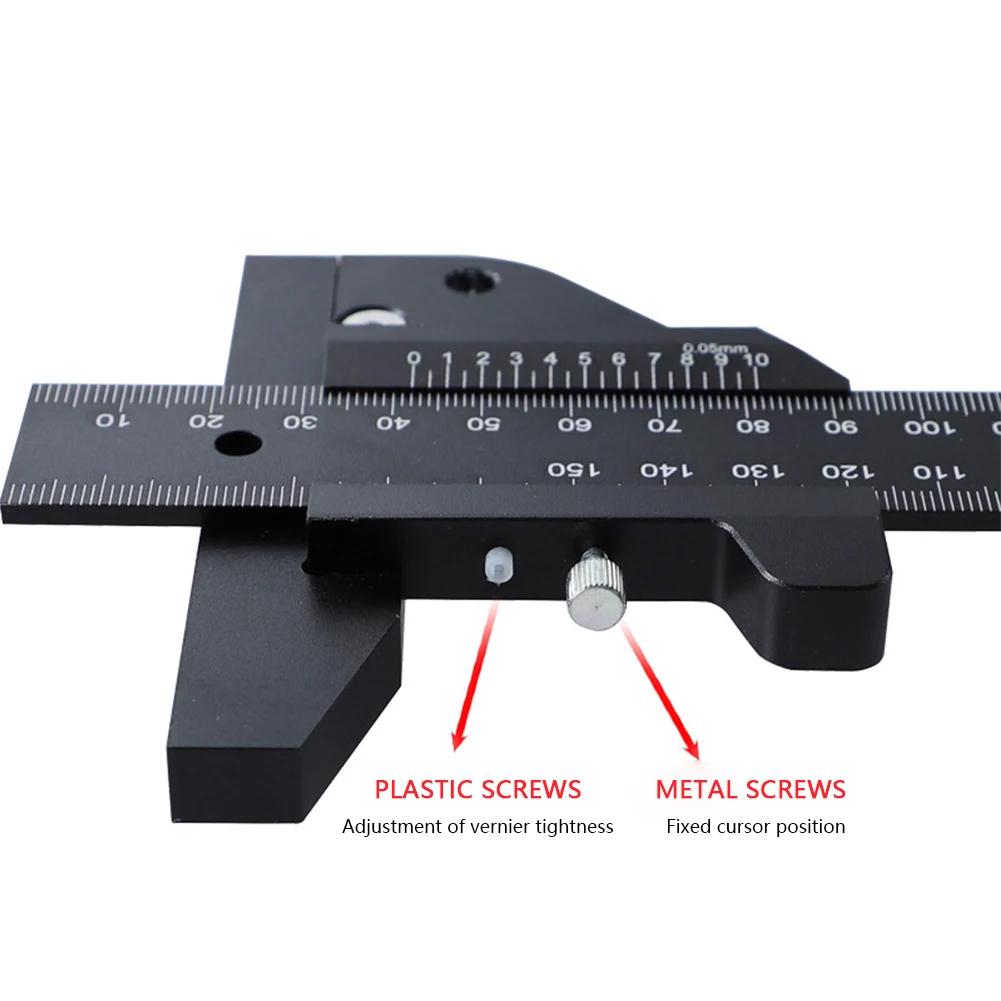 Woodworking Tool T Ruler Sliding Gauge Aluminum Alloy Scribe Ruler Depth Gauge T-Square Scribing Measuring Tools Marking Gauge