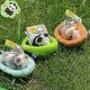 PP Cotton Baby Panda Plush Pendants Sleeping in Cradle Full Moon Panda Keyrings  Female Lady Girl