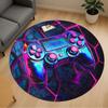 1PC Neon Gaming Controller Round Chair Mat Area Rug - Non-Slip, Floor Mat for Office, Bedroom, and Indoor Decor -Gift D1127175