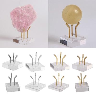 Transparent Crystal Ball Base Acrylic Mineral Shelf Creative Sphere Display Stand  Home Decoration