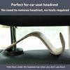 Amooca Car Seat Headrest Hook Universal Vehicle Storage Hanger Leather With Metal Car Seat Back Organizer For Handbag Purse Coat Beige 4 Pack