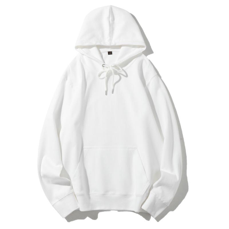 Pánská mikina s dlouhým rukávem, podzimní jednobarevná, s kapucí