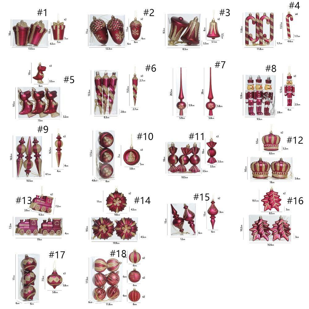 Shatterproof Christmas Cane Candy Ornaments Rose Red Merry Christmas Decor  Wedding Party