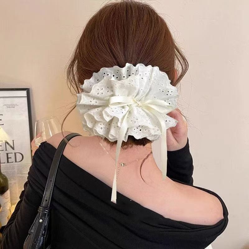 Lace Drawstring Hair Ring Women Big Size High-end Feel Versatile Sweet Hair Accessories
