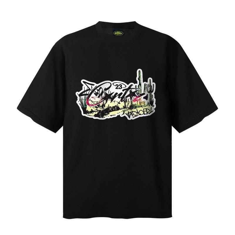 Meichao Alcatraz American Tide Brand Heavy Cotton 260 Short-sleeved T-shirt Men's and Women's Loose Casual and Versatile Summer