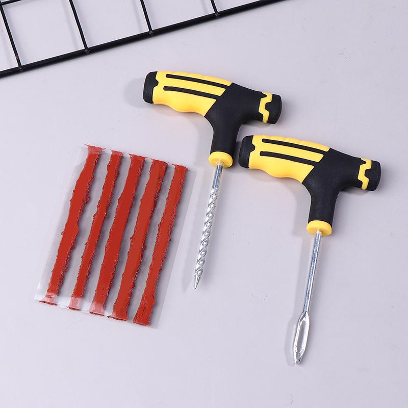 Car Tire Repair Tool Tire Repair Kit Studding Tool Set Auto Bike Tubeless Tire Tyre Puncture Plug Garage Tools With Rubber Strip