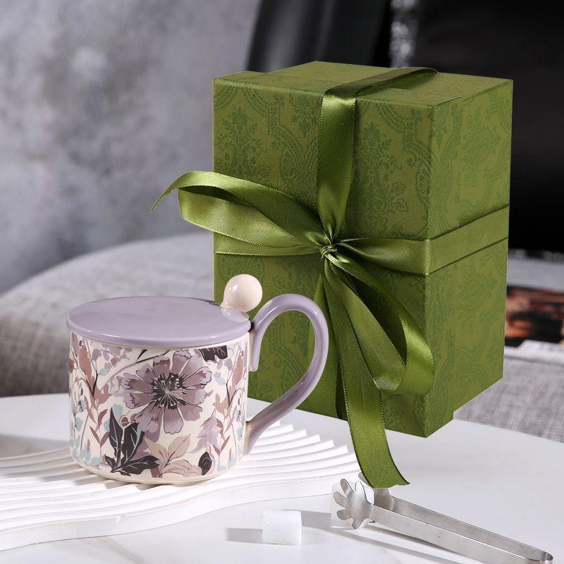 Mug Office Cup Household Ceramic Coffee Cup Creative Drinking Water Cup High Looking Tea Cup Women's Creative Gift