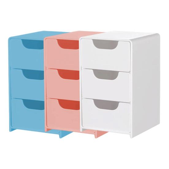 1 Set Desktop Storage Box Modular 3-Drawer Organizer Scratch-Resistant Desk Drawers for Jewelry Stationery Cosmetics Storage And Organization