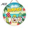 Seaside Resort Porch Decoration Summer Wooden Hanging Sign, Beach Style Wall Decor with Hemp Rope, Tropical Sign Indoor Outdoor Theme for Patio House