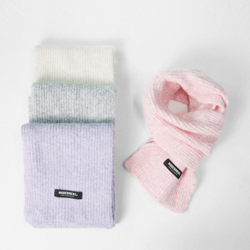 Moderment Soft Two-Tone Short Muffler [4 Colors]