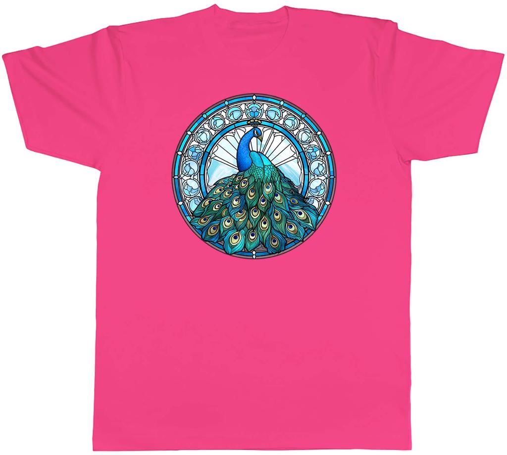 Peacock Unisexs TShirt Stainglass Feather Bird Pheasent Unisex Tee Gift
