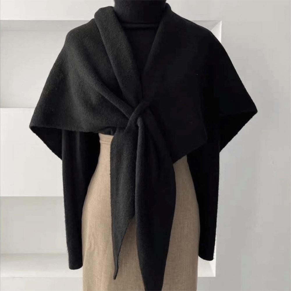 Plush Knitted Triangle Scarf Korean Style Cape Wraps Fashion Winter Shawl Women/Men