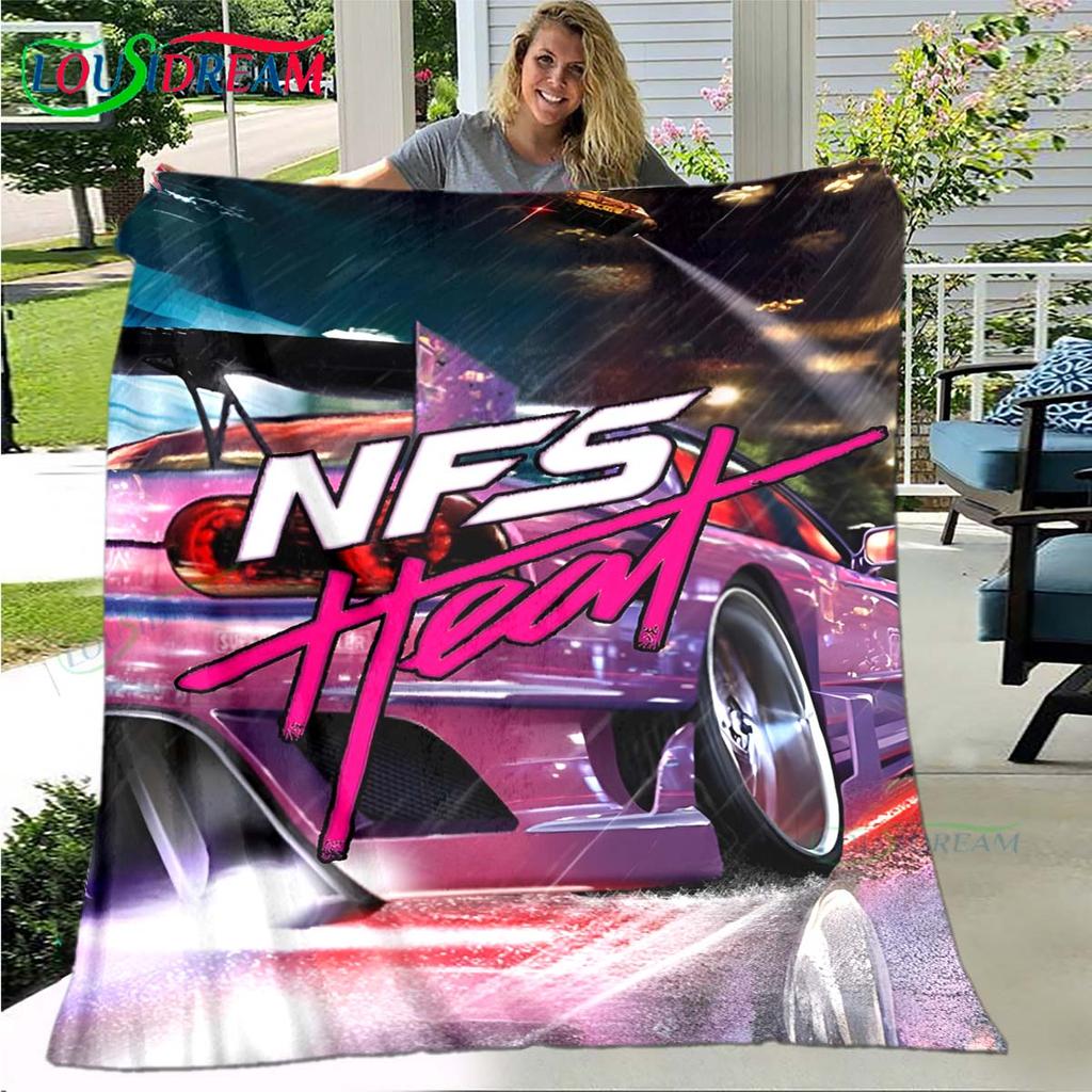 Cartoon N-Need for Speed Print Blanket,Flannel Throw Blanket for Bed Sofa Picnic Office Hiking Leisure Nap N-NFS Birthday Gift