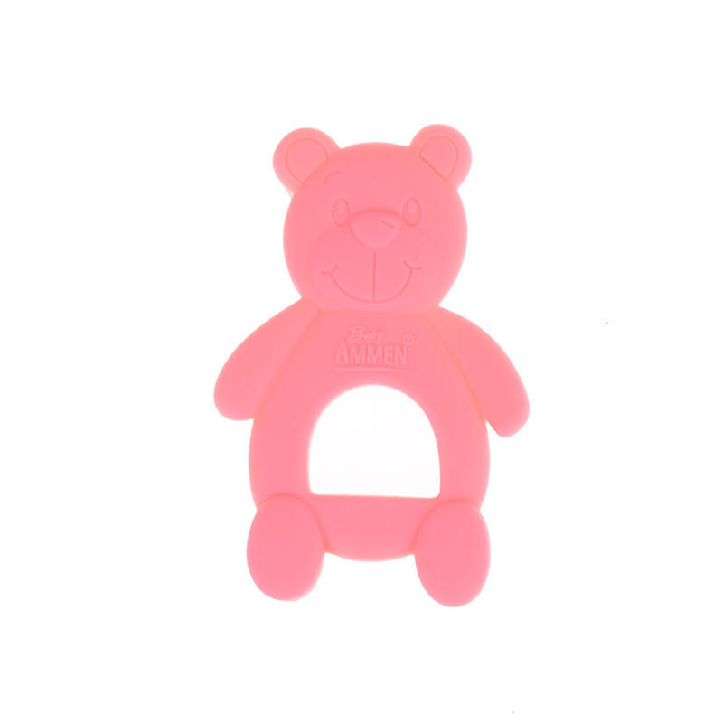 Cartoon Bear Food Grade Biting Rubber Teething Baby Teether Silicone Safety