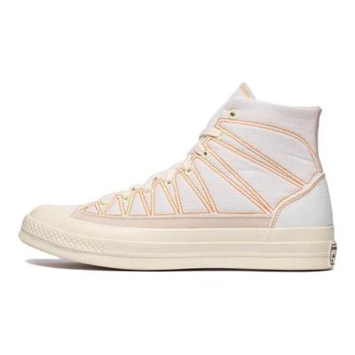 Chuck 70 Hi Comfortable & Casual Abrasion Resistant High Top Espadrilles Unisex White Orange