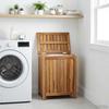 Laundry Basket Natural 50 x 35 x 60 cm Solid Teak Wood