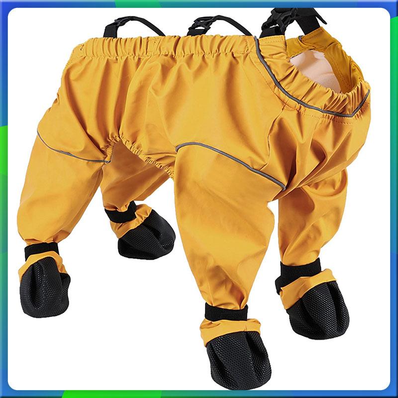 Waterproof Pet Pants with Foot Cover Dog Trousers Safety Dog Leggings Foot Protector for Small Dog Outdoor Activity