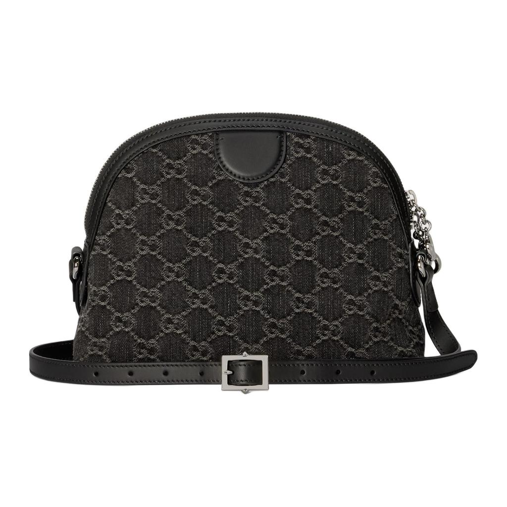 Gucci Ophidia Double G Logo Zipper Adjustable Shoulder Strap Denim Crossbody Bag Women bags Black Gray 499621-FAC2F-8450