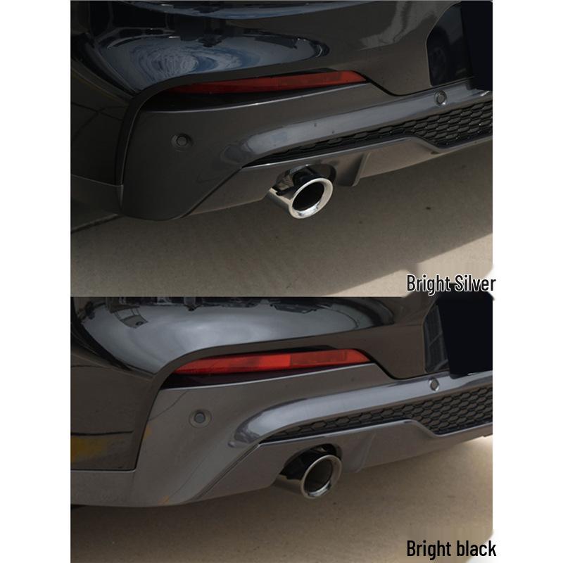 Black Round Tailpipe Cover for BMW X3/X4 G01/G02 - No Damage Installation
