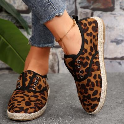 2024 Neue Damenschuhe Slipper Damen Vulkanisierte Schuhe Mode Leopardenmuster Hohe Qualität Runde Zehenpartie Leichte Outdoor Freizeitschuhe