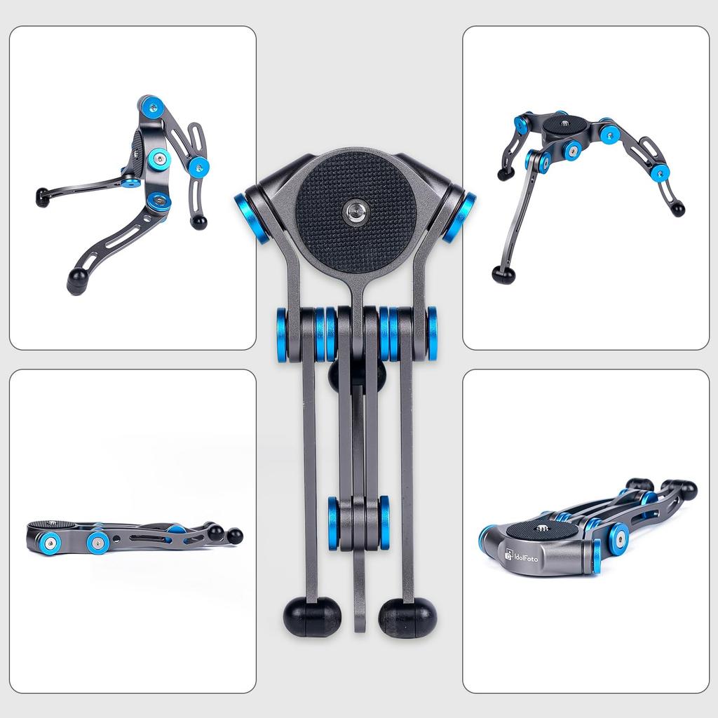 Jialefu Transformer Elastyczny Aluminiowy Kompatybilny z i Waga 2kg Przenośny Statyw Stołowy do Kamery na Podróże Wideo oraz Statyw Selfie Stick,