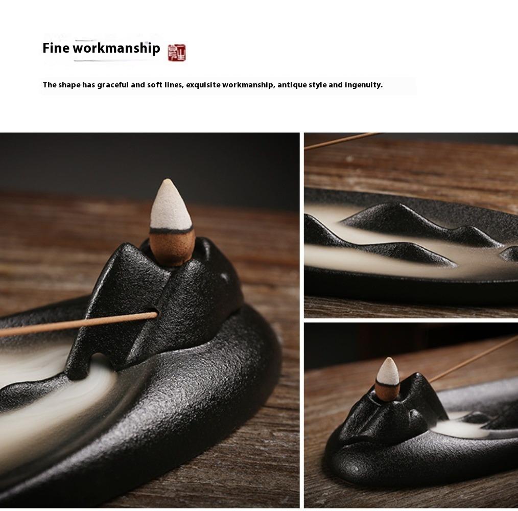 Zen Jingshan Yunhai Ceramic Thread Fragrance Recumbent Fragrance Insert Multifunctional Backflow Aromatherapy Burner Sandalwood Creative Ornament