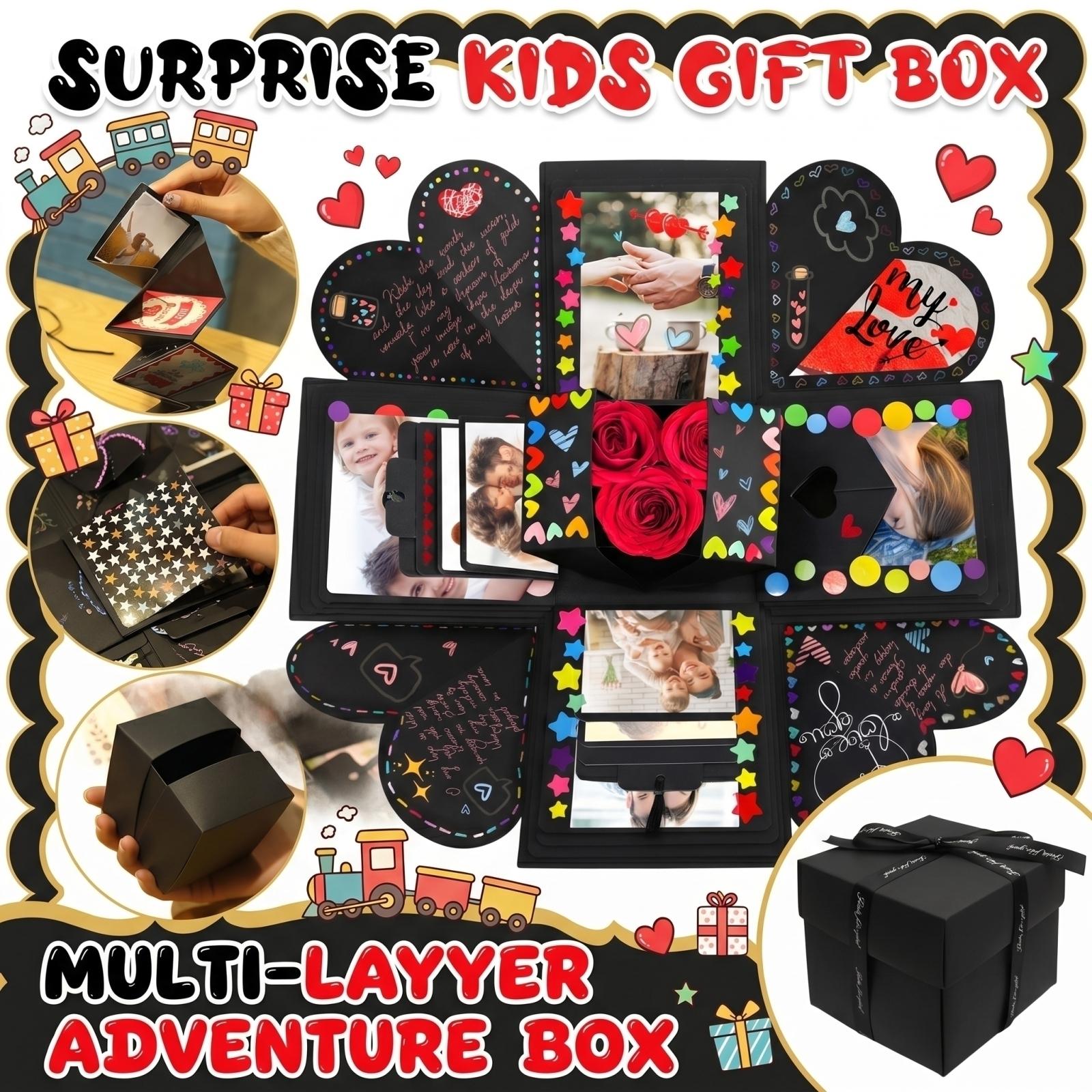 Four-sided Explosion Box, Multi- Gift Box For Children, Gift Arrangement, Surprise Mechanism. One Size