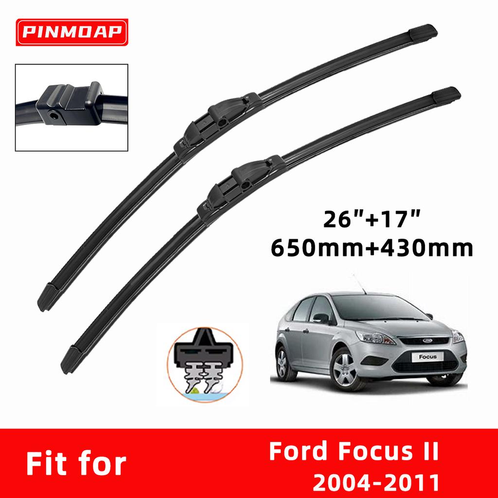Car Wipers Double Rubber for Ford Focus II 2004-2011 Front Brushes Cutter Automobiles Parts Accessories Windscreen Wipers Wear Parts