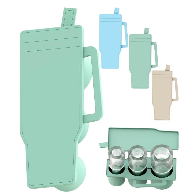 Cylinders Ice Tray Mold with Lid Practical Ice Maker for Insulated Drinkware