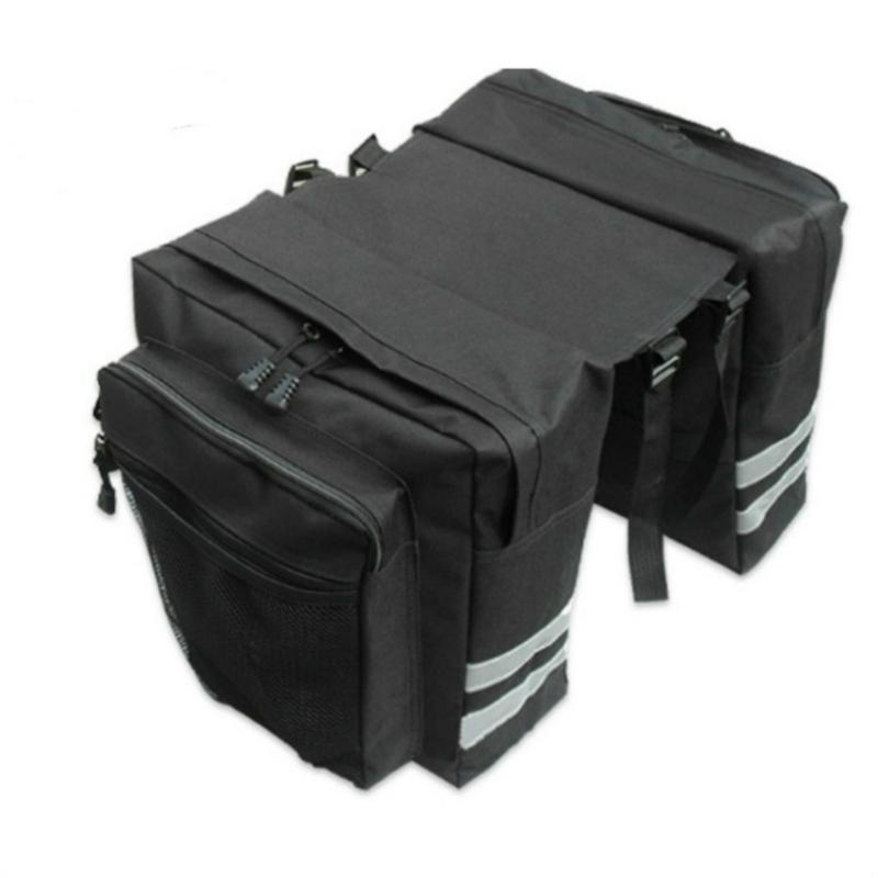 Large Capacity Pannier Rack Bag Double Bags Perfect for Cycling Enthusiasts Delivery Services and Adventurers чёрный