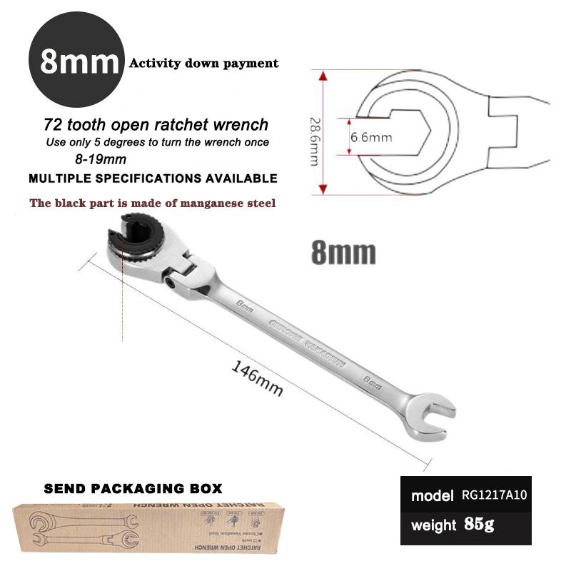 Nouă cheie rotativă cu clichet cu tub deschis de înaltă calitate Cheie universală cu clichet cu deschidere rapidă în baionetă Cheie combinată