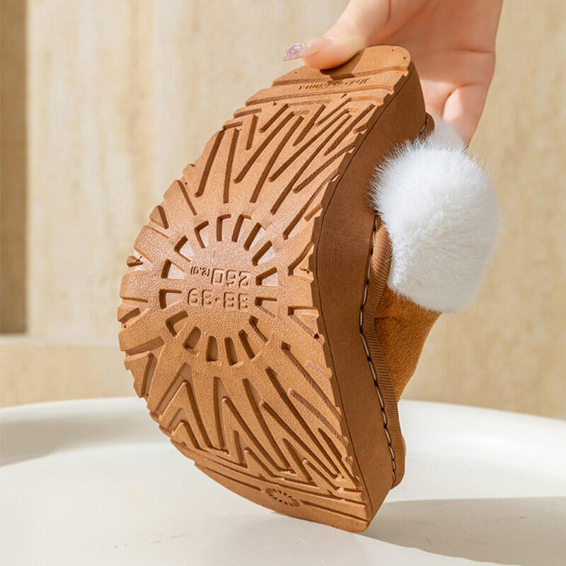 Winter Women s Fur Slippers Suede Winter Indoor Shoes DD-13331 gray