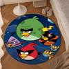 Red Birds Characters Collage Round Rug for Livingroom,Bedroom, Palyroom, Chair Rug, Area rug, Circle Carpet, Large Size Fan Christmas gift