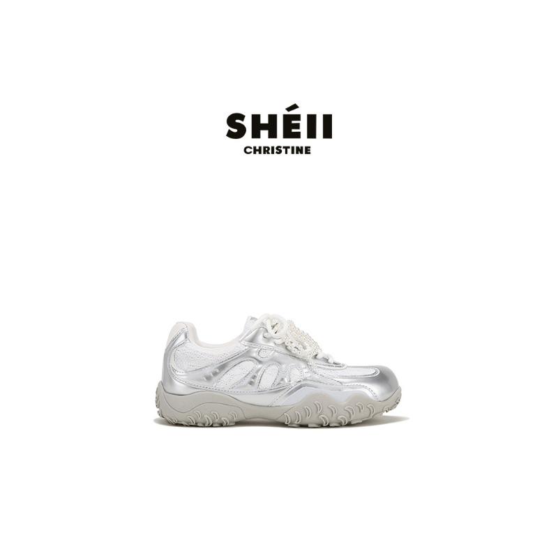 

Cowhide little white shoes new casual sports shoes women s silver inner height increase women s shoes 34