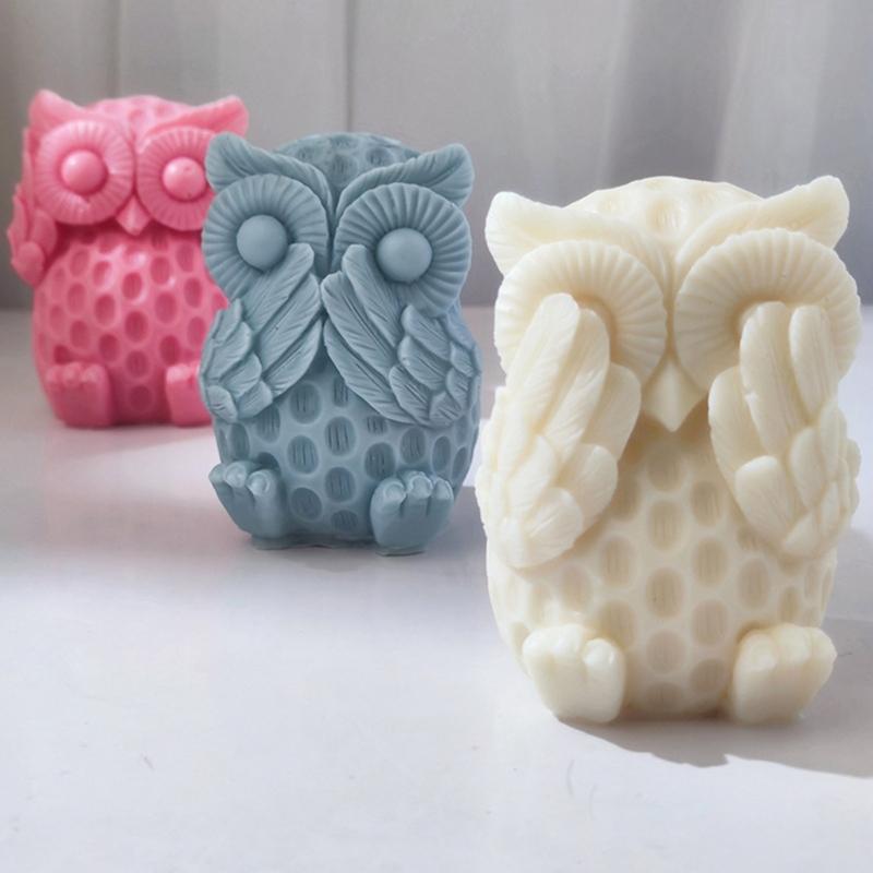 Owl Candle Silicone Mold Handmade Soap Moulds for Candle Making DIY Resin Crafts Rose Scented Candle Resin Mold