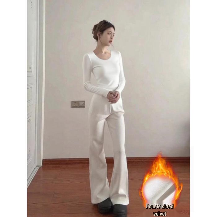 Women s Long-Sleeve Base Layer: Pure Cotton, Thermal Fleece, or Composite Silver Fox Fleece for Autumn/Winter Extra Large