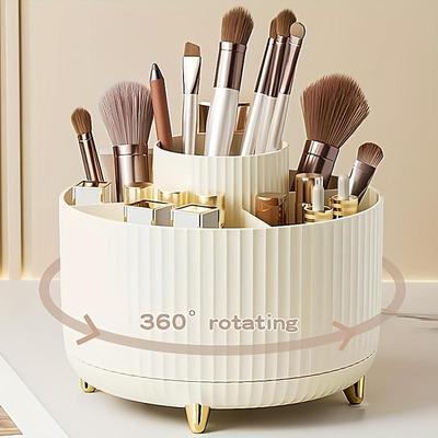Drehbarer Make-up-Organizer, 360 Grad drehbar, minimalistisches Design, hochglänzender ABS-Kunststoff, ideal für Schlafzimmer, Kommode, Badezimmeraufbewahrung