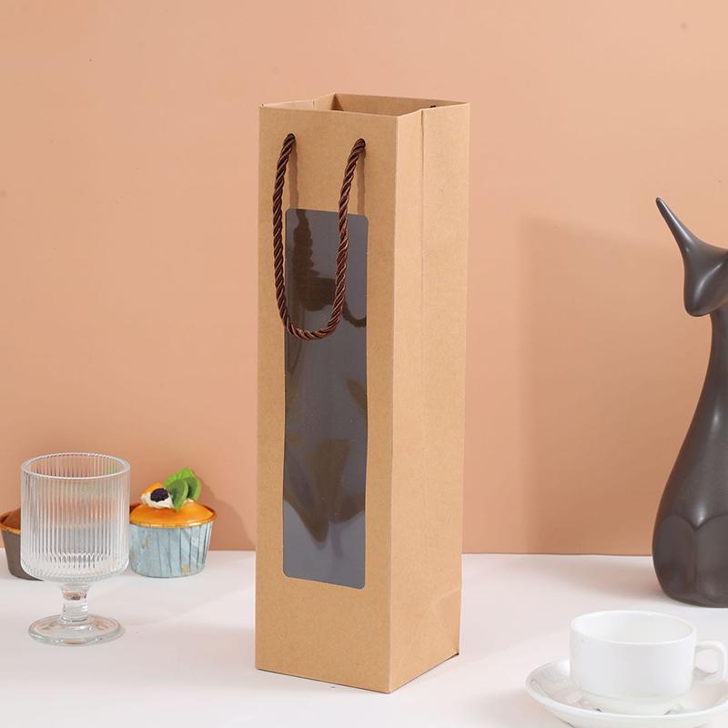 5Pcs Multi-Color Red Wine Packaging Gift Bags Thickened Not Easy To Break Party Gift Bags Family Dinner Wine Or Beer Packaging